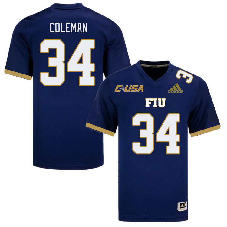 Men-Youth #34 Chance Coleman Florida International Panthers 2023 College Football Jerseys Stitched-N